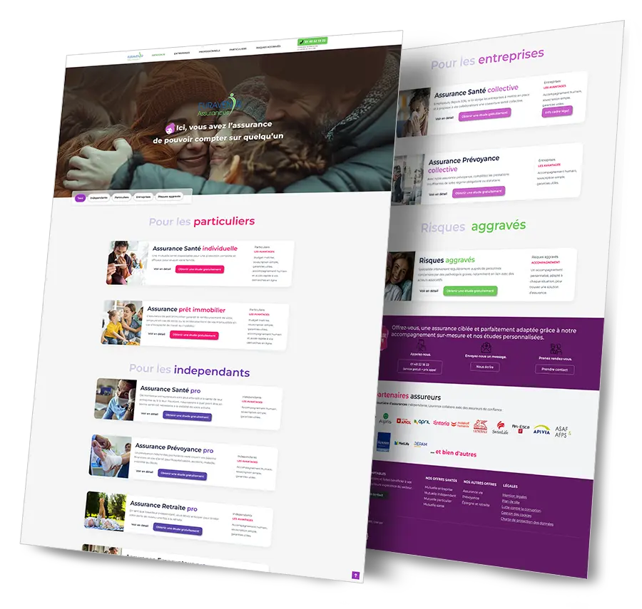 Présentation du site corporate EURAVENIR Assurances